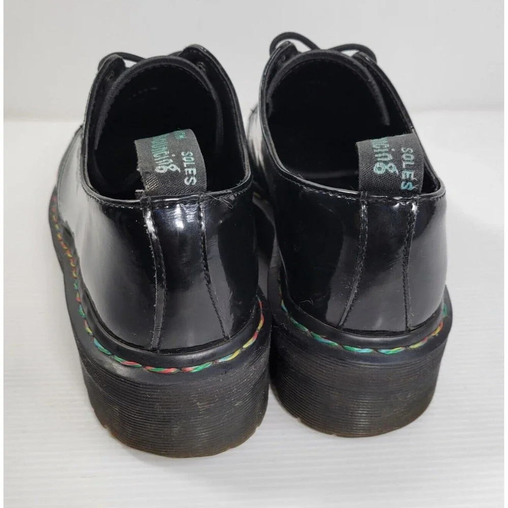 Dr Martens 1461 Limited Edition Rainbow Chunky Quad Platform Shoes Black Docs - Picture 5 of 10